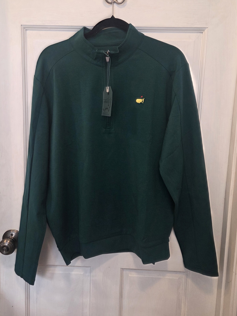 Masters Tech Performance Augusta  Green Quarter-Zip Mens  Pullover M NWT